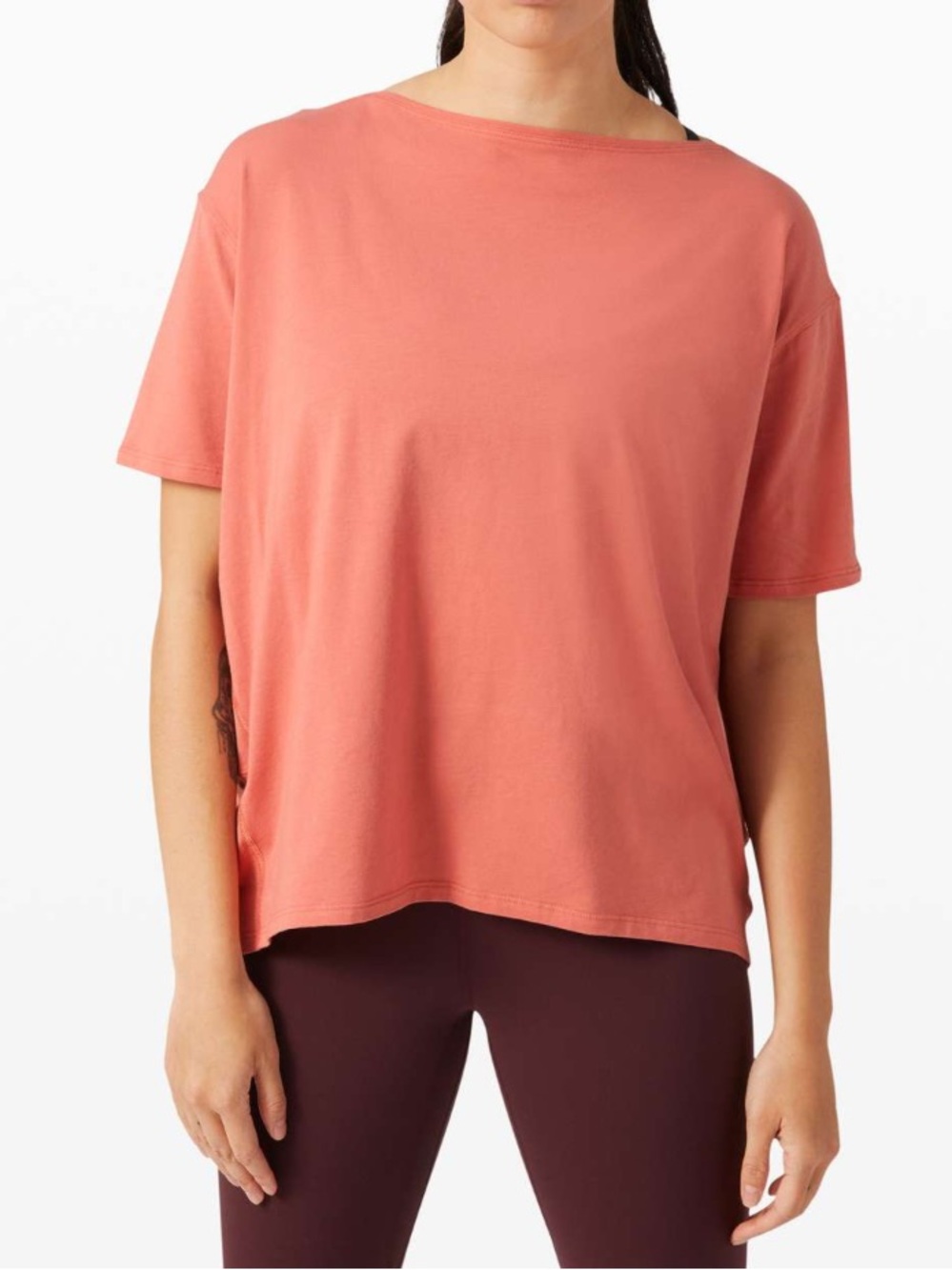 Lululemon Rustic Coral Back In Action Short Sleeve